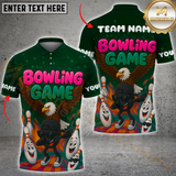 Maxcorners Bowling Eagle Funny Ball Multicolor Customized Name, Team Name 3D Shirts