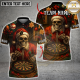 Maxcorners Darts Skeleton Santa Christmas Personalized Name 3D Unisex Shirt