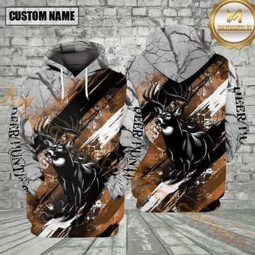 Maxcorners Deer Hunting Brown Black Camo All Over Print Shirt
 Best Gift For Hunter