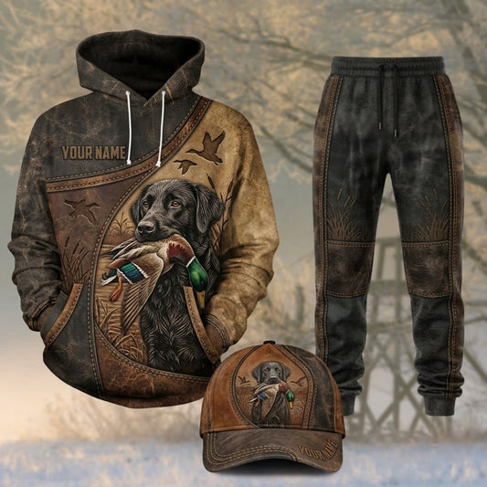 Maxcorners Duck Hunting German Shorthaired Pointer Leather Brown Personalized 3D Shirts