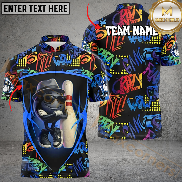 Maxcorners Street Style Funny Ball Bowling Jersey Multicolor Customized Name, Team Name 3D Shirts