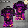Maxcorners Lion Face 8 Billiards Design Multicolor Customized Name, Team Name 3D Shirt