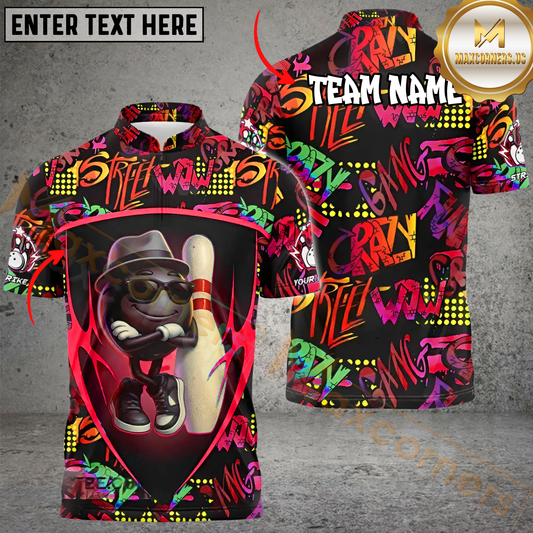 Maxcorners Street Style Funny Ball Bowling Jersey Multicolor Customized Name, Team Name 3D Shirts