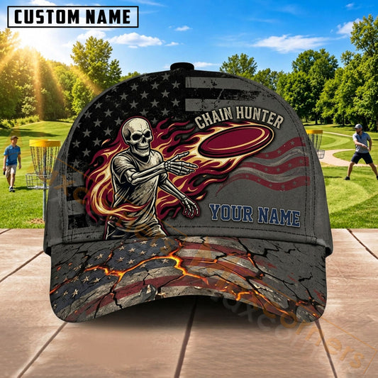 Maxcorners Disc Golf Basket & Dragon Graphic with Dynamic Wing Detail Customized Name 3D Cap