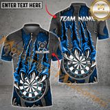 Maxcorners Darts Monster Hand Mutilcolor Option Customized Name, Team Name 3D Polo Shirt