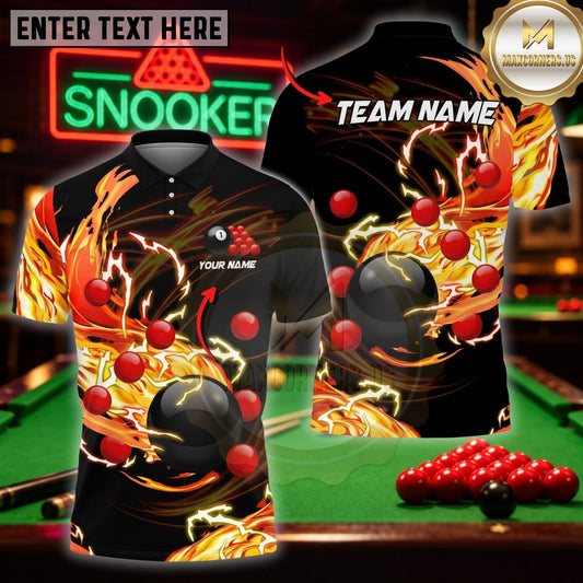 Maxcorners Pool Player Gear Blazing Meteor Smash Art Customized Name 3D Shirt