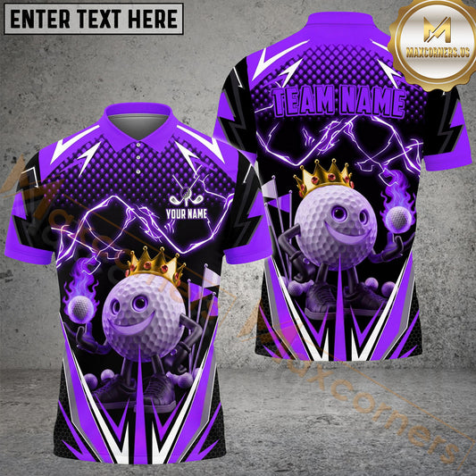 Maxcorners Golf Thunder Funny Ball Personalized Name, Team Name 3D Shirt (4 Colors)