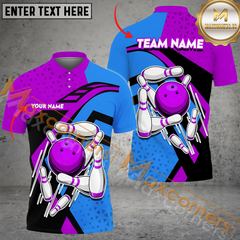 Maxcorners Crossing Bowling Jersey Multicolor Option Customized Name, Team Name 3D Polo Shirt