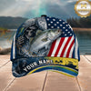 Maxcorners Fishing American Flag Grim Reaper Personalized 3D Cap