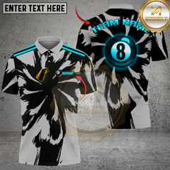 Maxcorners Billiards Black Gold Explosion Multicolor Customized Name, Team Name 3D Shirt