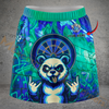 Maxcorners Darts Neon Panda Graffiti Personalized 3D Skirts With Shorts