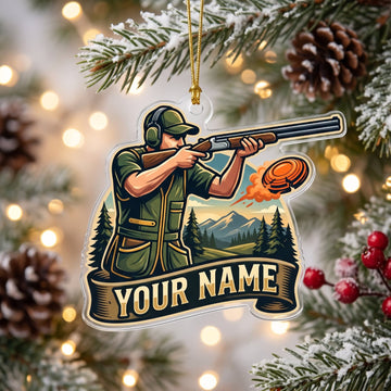 Maxcorners Clay Shooting Hunter Shooting Flying Clay Target Customized Name 3D Keychain And Ornament