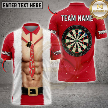 Maxcorners Darts Christmas Santa Claus Costume Classic Dartboard Personalized Name 3D Unisex Shirt