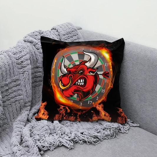Maxcorners Darts Fire Bull Head Target Multicolor Customized Name 3D Pillow