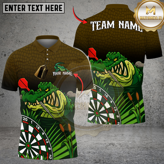 Maxcorners Darts Alligator Customized Name, Team Name 3D Shirt (4 Colors)