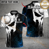 Maxcorners Golf Grunge Punisher Skull Design Personalized Name, Team Name 3D Shirt (4 Colors)