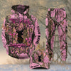 Maxcorners Hunting Deer Antlers Pink Woodland Camo Personalized 3D Shirts