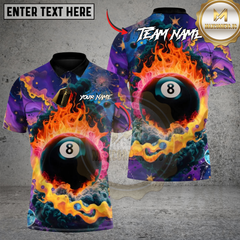 Maxcorners Billiard Supernova 8 Ball Multicolor Customized Name, Team Name 3D Shirt
