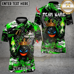 Maxcorners Bowling Fury Strike Funny King Ball Multicolor Customized Name, Team Name 3D Shirts