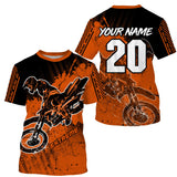 Motocross for men women jersey custom UPF30+ off-road dirt bike orange racing shirt racewear
