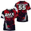 Maxcorners Red BMX Cycling Customize Name 3D Shirts