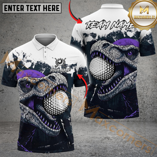 Maxcorners Savage Raptor Golf Polo Customized Name, Team Name 3D Shirts