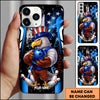 Maxcorners Bowling Patriotic Eagle Player Multicolor Personalized Name 3D Phone Case
