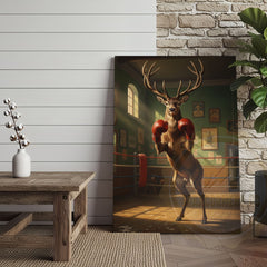 Maxcorners Deer Reading Hunting Magazine in Cabin Bathroom Wrapped Canvas