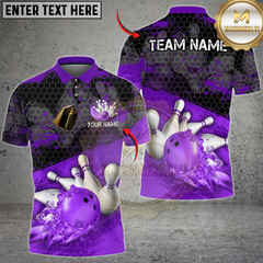 Maxcorners Bowling Splash Multicolor Customized Name, Team Name 3D Shirts