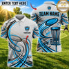 Maxcorners Disc Golf Disc & Basket Graphic with Dynamic Motion Lines Multicolor Customized Name, Team Name 3D Shirts