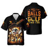 Maxcorners It Takes a Lot of Balls to Golf the Way I Do Custom Men's Golf Polo Shirt, Funny Golf Shirt, Dad Golf Gift