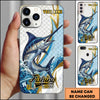 Maxcorners Fishing Phone Case Splash Water Gold Lightning Pattern Personalized Name Phone Case (8 Fish Species)