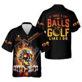 Maxcorners It Takes A Lot Of Balls To Golf Like I Do Custom Men's Golf Polo Shirt, Skull Golf Shirt, Funny Golf Shirt