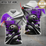 Maxcorners Bowling Energetic Roll Ball Pattern Multicolor Options Personalized Name, Team Name 3D Shirt