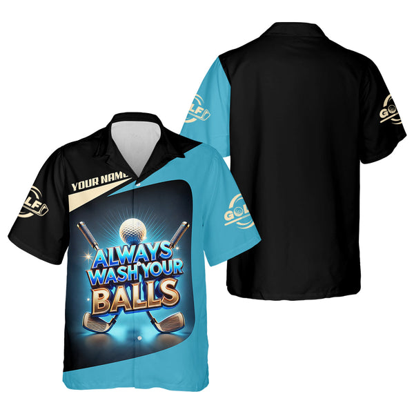 Maxcorners Always Wash Your Balls Custom Golf Shirts, Mens Golf Gift, Funny Golf Shirt