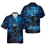 Maxcorners Not All Who Wander Are Lost Bigfoot Men's Golf Polo Shirt, Funny Golf Shirt, Dad Golf Gift