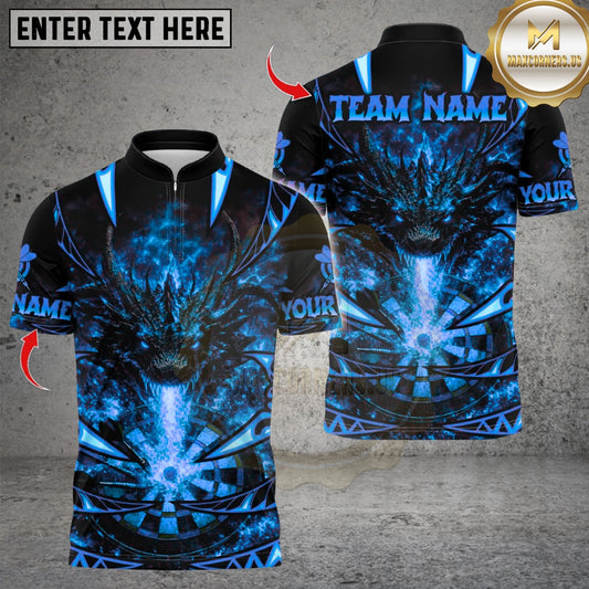 Maxcorners Darts Angry Flame Dragon Dartboard Design Multicolor Customized Name, Team Name 3D Shirts