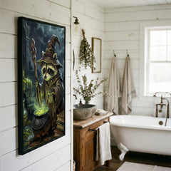 Maxcorners Wizard Raccoon Brewing Magic Potion Fantasy Art Canvas Wall Art