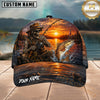 Maxcorners Fishing Skull Angler Sunset Lake Personalized 3D Cap