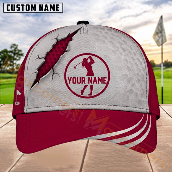 Maxcorners Golf Claw Scratch Circle Logo Personalized Name 3D Cap (6 Colors)
