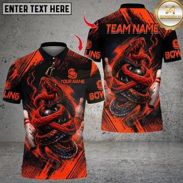 Maxcorners Snake Bowling Multicolor Customized Name, Team Name 3D Shirts