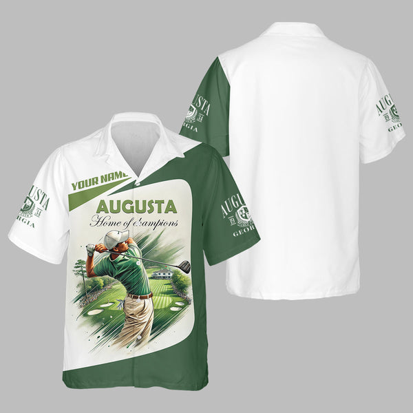 Maxcorners Custom Augusta Golfer Home Of Champions Men's Golf Polo Shirt, Mens Golf Gift, Mens Golf Shirt