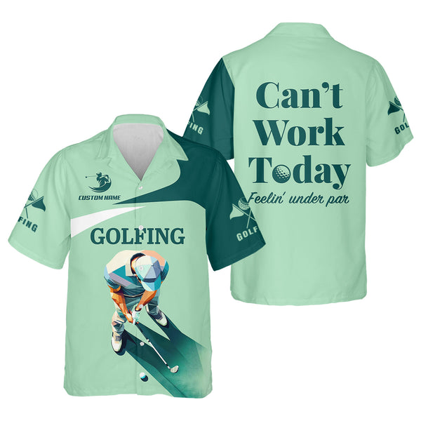 Maxcorners Can't Work Today Feelin Under Par Custom Men's Golf Polo Shirt, Funny Golf Shirt, Gift For Golfers