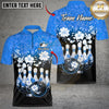 Maxcorners Bowling Cherry Blossom Flower Multicolor Customized Name, Team Name 3D Shirts