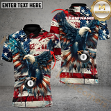 Maxcorners Patriotic Eagle Billiards Jersey Personalized Name 3D Unisex Shirt