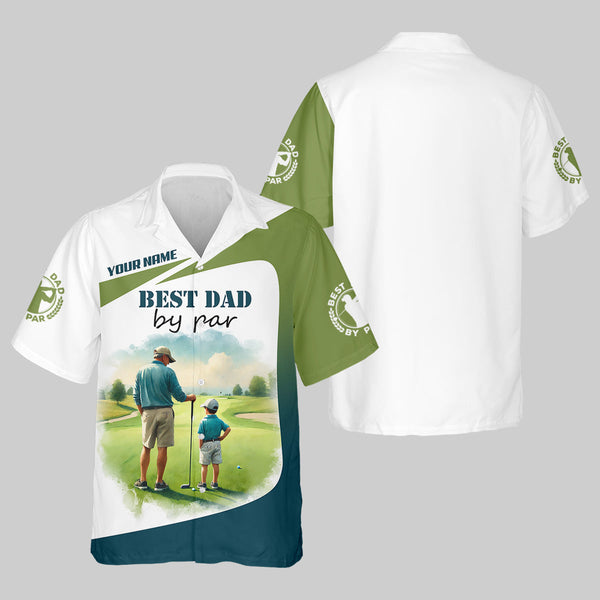 Maxcorners Custom Best Dad By Par Golf Polo Shirt, Father And Son Shirt, Gift For Golfers