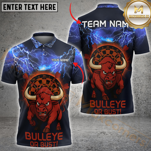 Maxcorners Darts Bullseye Blitz Multicolor Customized Name, Team Name 3D Shirts