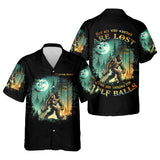 Maxcorners Not All Who Wander Are Lost Custom Bigfoot Men's Golf Polo Shirt, Funny Golf Shirt, Dad Golf Gift