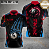 Maxcorners Billiard 8 Ball Fire Claws Scratch Multicolor Personalized Name, Team Name 3D Shirt