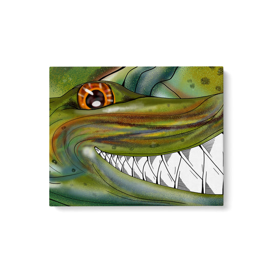 Maxcorners Funny Musky fishing Art Matte Canvas Muskellunge Fish Wall Art LM0101
